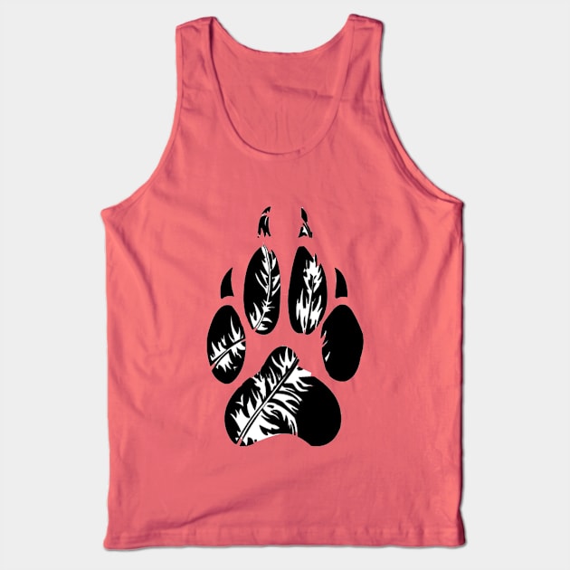 Feather Wolf Paw Print Tank Top by AjDreamCraft